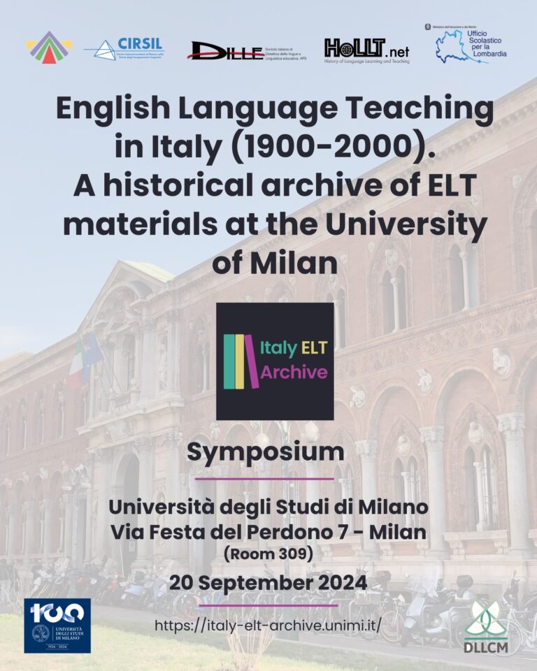 “English Language Teaching in Italy (1900-2000). A historical archive of ELT materials at the University of Milan” (20 Settembre 2024)